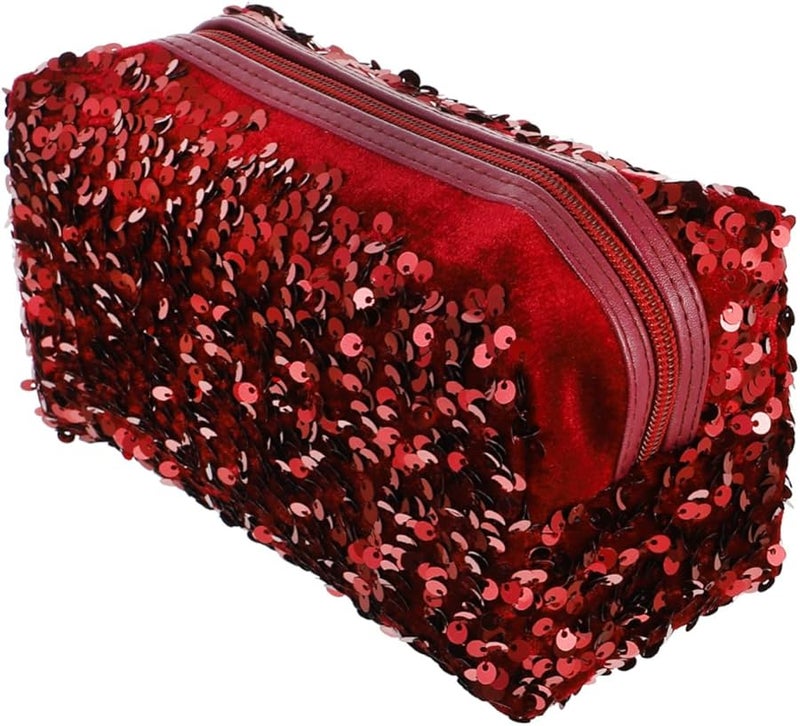 Large Capacity Sequin Makeup Bag Portable Travel Toiletry Organizer For Women - Image 1